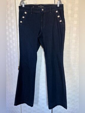 White House Black Market Black, Rise 10 in. Skinny Flare Jeans Size 14